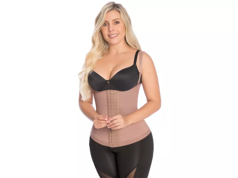 Faja Shapewear For Women Double-Layered Corset Wear For Enhanced Workout  3-Position Front Hook Waist Trainer Strapless 