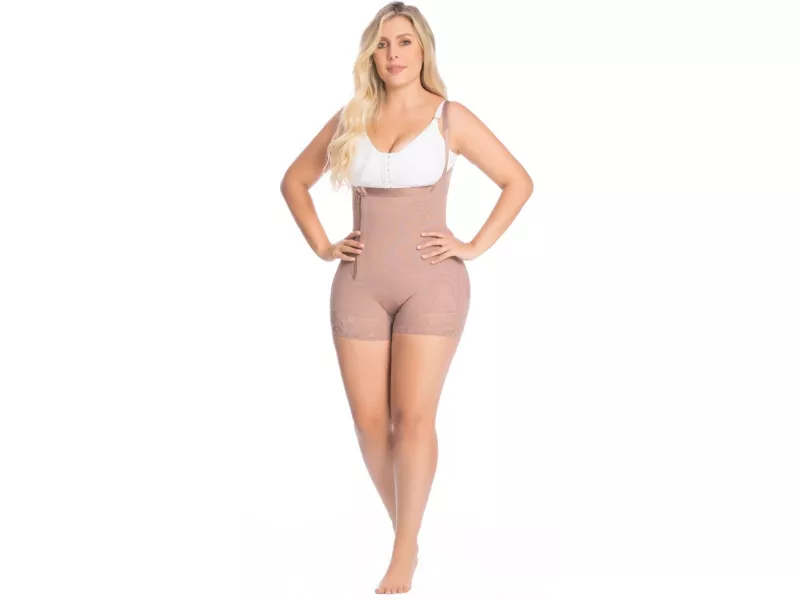 Delie Fajas High Compression Girdle To The Knee With Straps - Zipper –