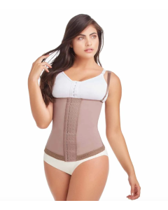 Delie 09006 Faja vest 3 level hook compression with suspenders braless-Cocoa-M