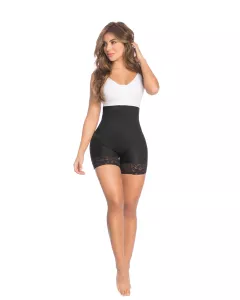 Delie 09428 Medium Compression High Waist Seamless Shorts-Black-M